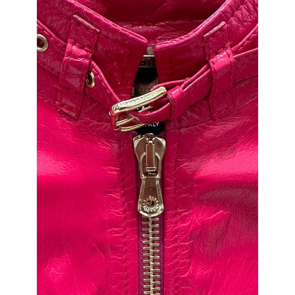Dolce & Gabbana Fuchsia Cropped Leather Bomber Sz.40 - Picture 7 of 8